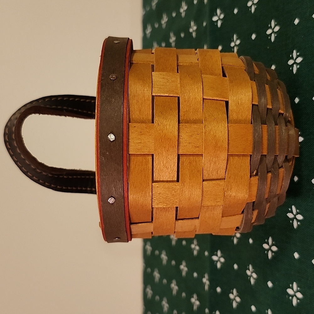 Longaberger Little Elf Basket with Leather Handle
